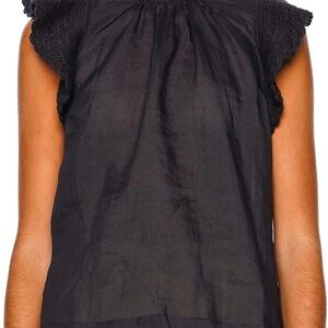 Ulla Johnson KAI NOIR RUFFLED CROCHET-SLEEVE TOP 8